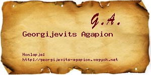Georgijevits Agapion névjegykártya